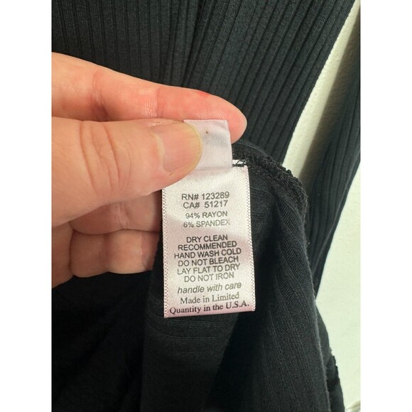 Michael Lauren Revolve Ribbed Knit Turtleneck Dress Size S Black Raw Hem New - Picture 14 of 15